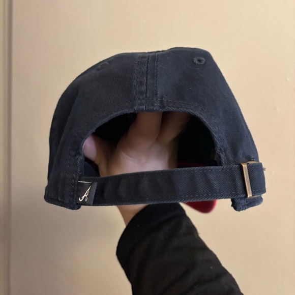 Atlanta Braves Hat Cap Strap Back Blue Red Plain Logo Baseball Adjustable - Picture 6 of 11